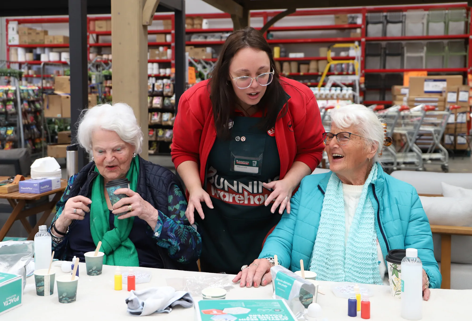 Bisdee clients and staff at Bunnings craft workshop